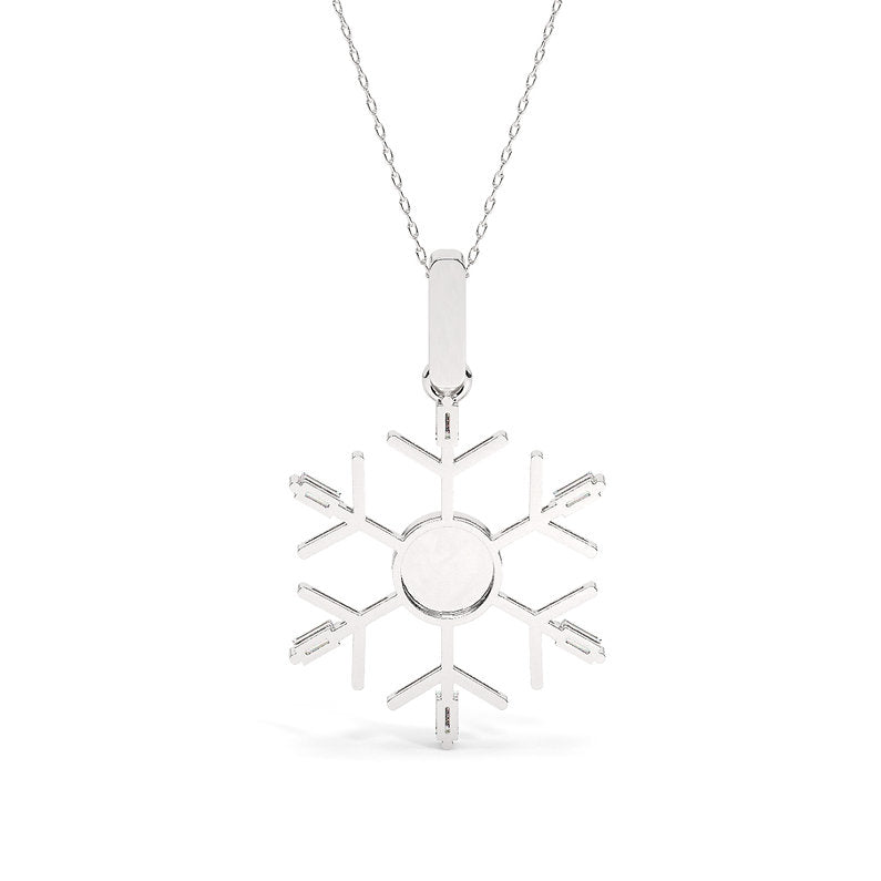 Recreating the feeling of peace and serenity, the snowflake is a statement in itself. A poetic addition to your jewellery collection, it works its symbolism by being a practical and yet a powerful piece when worn by any.
