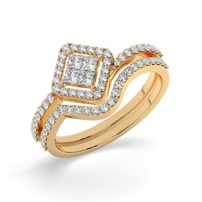 This alluring ring is in every way a statement piece of jewellery. We ask you to be inspired by our illusion ring as we take you to a place where everything is diamonds! This classic and elegant piece is best placed with business casuals and is meant to be a forever part of your collection