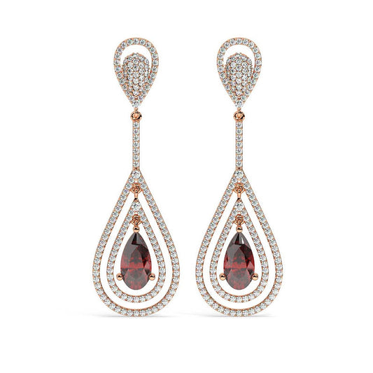 Like a blazing meteor soaring through the night sky, the Raina earrings burst forth with a scintillating shower of sparkling diamonds.