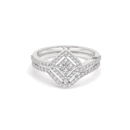 This alluring ring is in every way a statement piece of jewellery. We ask you to be inspired by our illusion ring as we take you to a place where everything is diamonds! This classic and elegant piece is best placed with business casuals and is meant to be a forever part of your collection